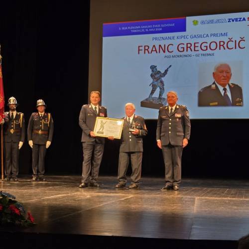 Na Plenumu GZS podeljeno najvišje priznanje v gasilstvu iz naše zveze - Francu Gregorčiču in Antonu Goletu st.
