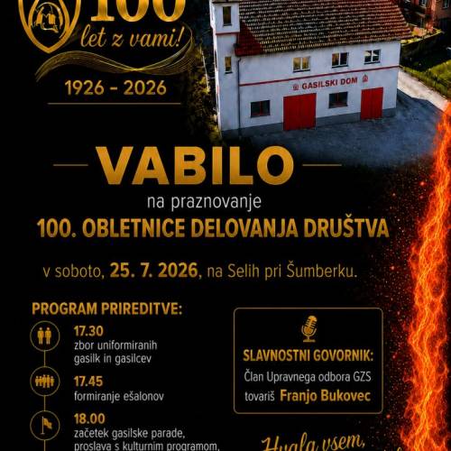 100-letnica PGD Sela pri Šumberku 25. 7. 2026